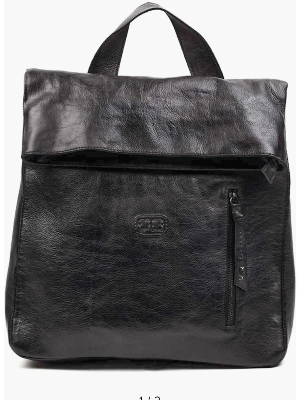 Leather Backpack Bag - Black
